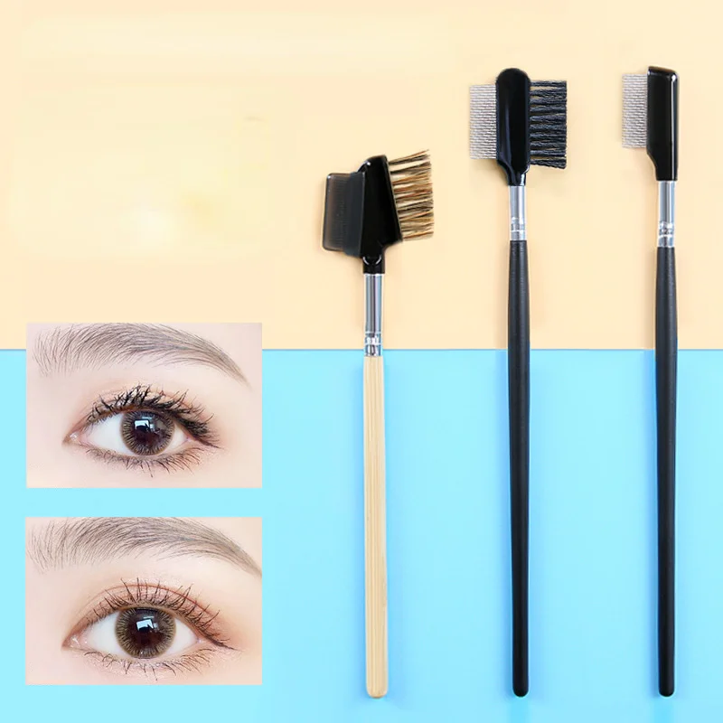 

1 Pc Make Up Eyelash Brush Beauty Tool Stainless Steel Needle Double Head Eyebrow Comb Facial Brush Soft