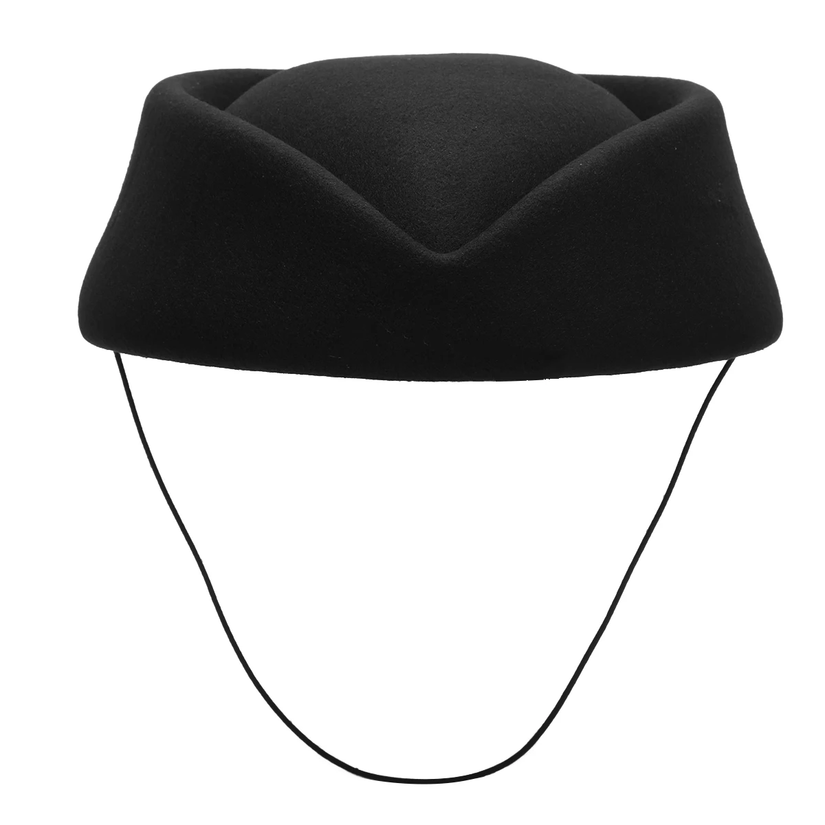 Imitation Wool Felt Stewardess Air Hostesses Pillbox Hat Millinery Teardrop Fascinator Base Cap for Cosplay Costume Accessories