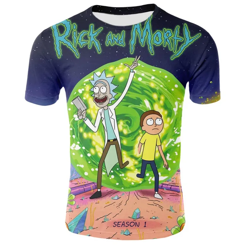 Новинка года; футболка с Мужская 3D футболка Rick and marty By Jm2; летняя футболка; футболки с короткими рукавами и круглым вырезом; Прямая поставка; - Color: TX-DM-0222