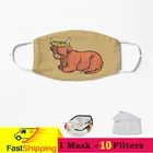 Highland coo акварельный ибизан Хаунд босерон любящее лицо Рождественская хлопковая уличная одежда многоразовая моющаяся Пыленепроницаемая Крышка для рта