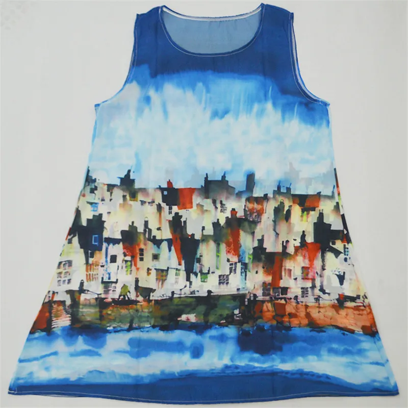 Новое модное летнее платье в стиле бохо с объемным принтом деревенском винтажное