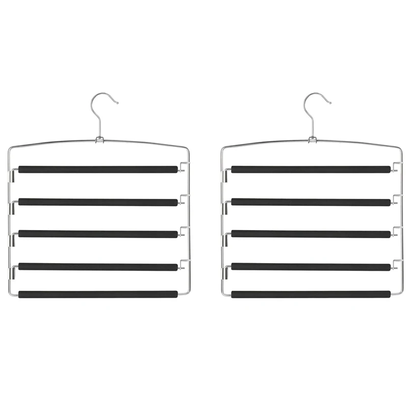 Вешалка для брюк 5 Слои металла Non Slip заполненные пеной с поворотным механизмом