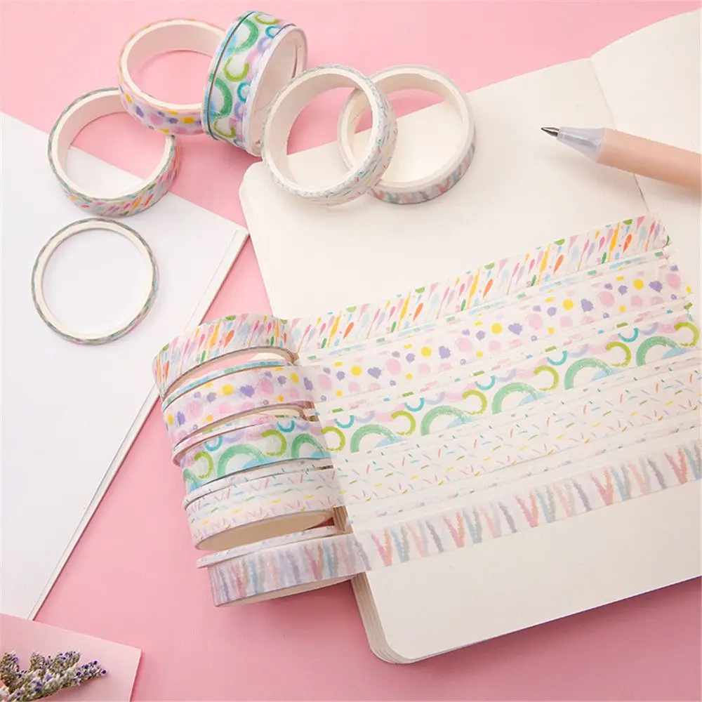 5 шт. милый сетчатый тонкий цветной набор декоративного скотча Васи Kawaii Канцелярские самоклеющиеся