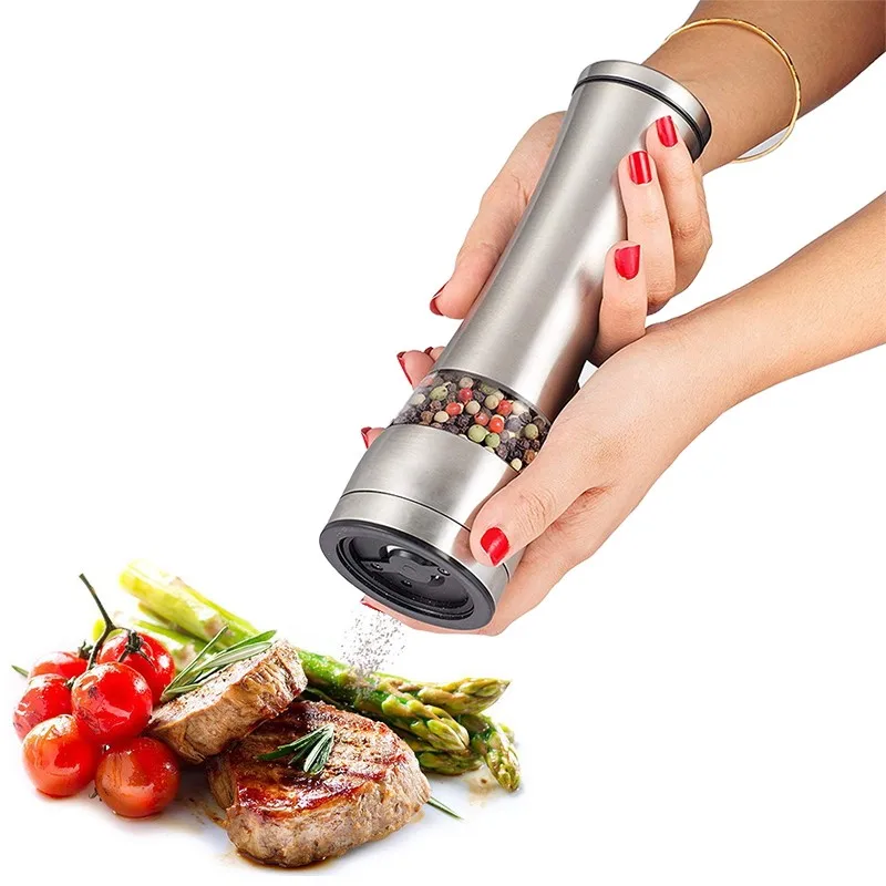 

304 Stainless Steel Pepper grinder Adjustable manual Spice mill salt shaker Herbs Grinders with ceramic core kitchen gadgets