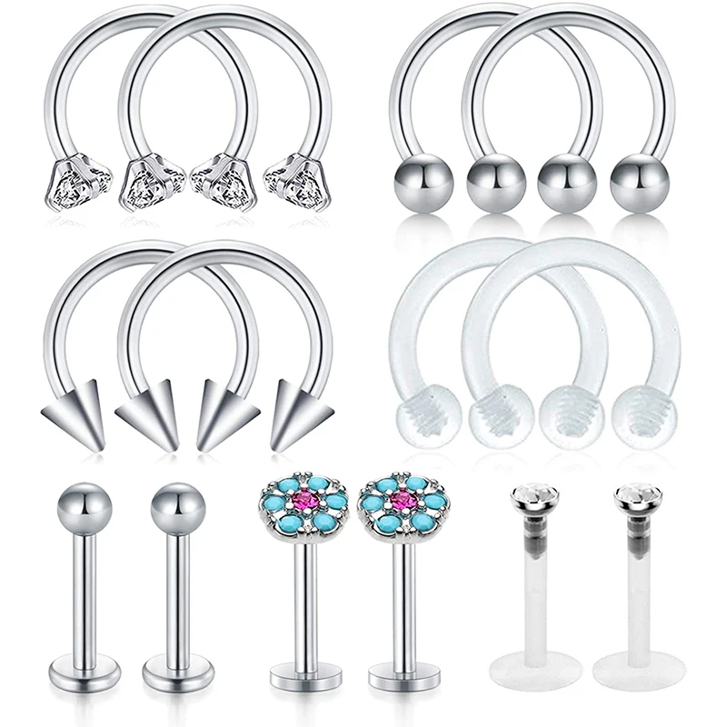 Серьги гвоздики для пирсинга в виде подковы носа и губ|Украшения тела| |