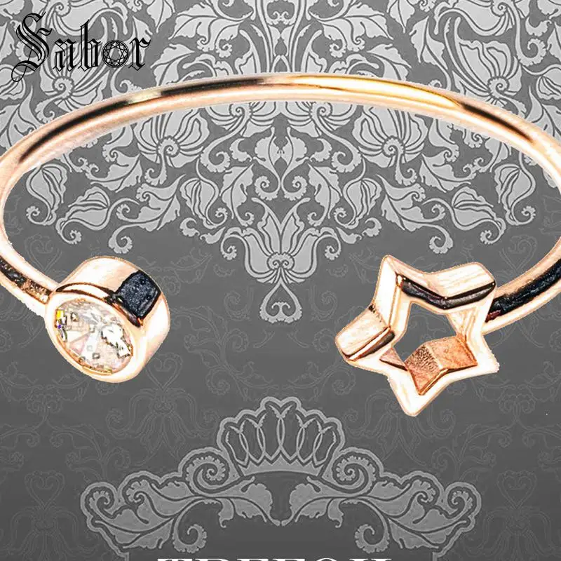 Браслеты обручи браслет цвета розового золота с треугольными звездами модные