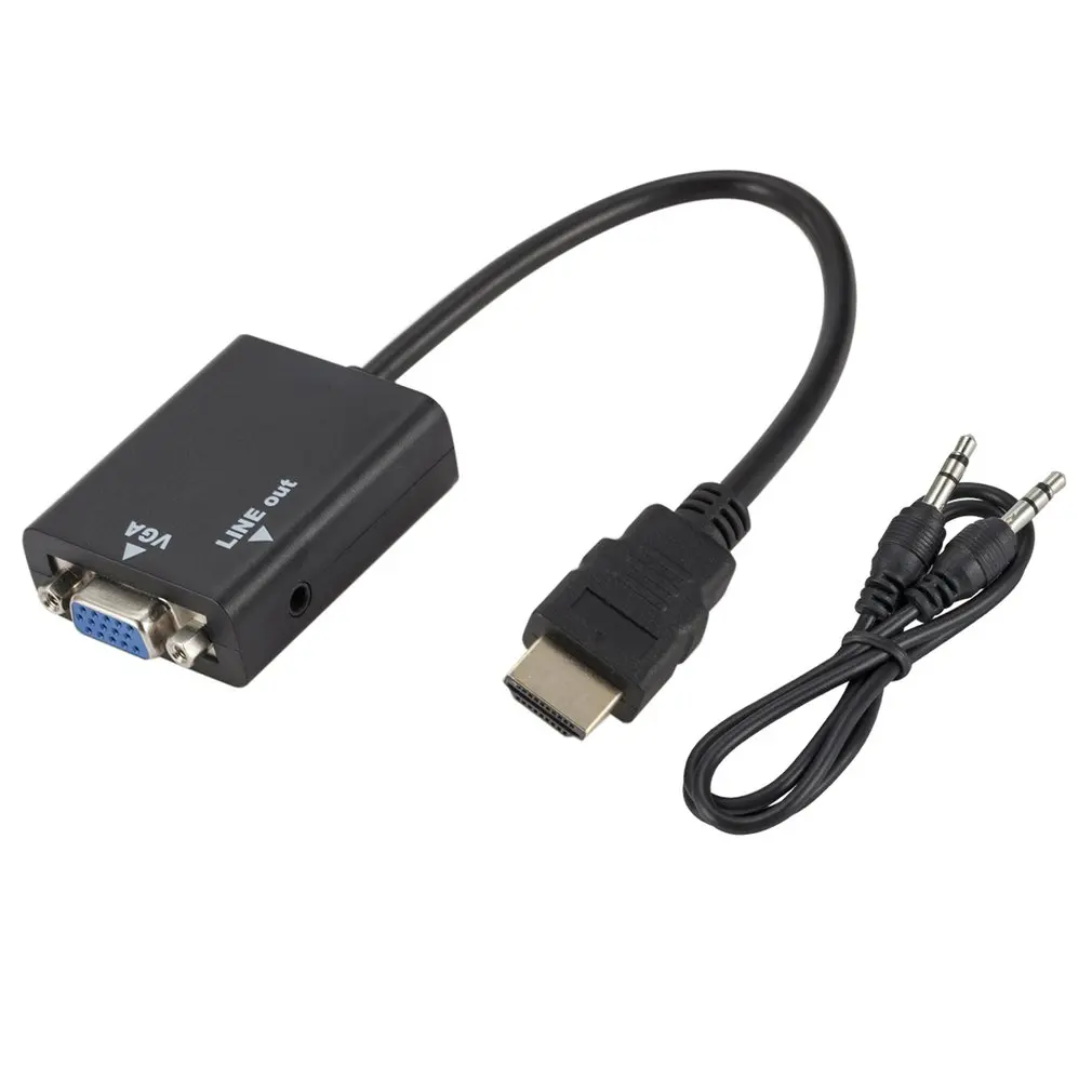 VGA штекер HDMI выход 1080P Full HD с Аудио ТВ AV Видео кабель портативный конвертер адаптер