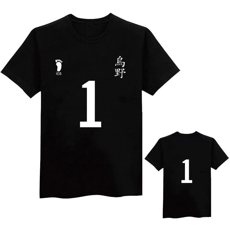 Аниме Haikyuu косплей футболки Karasuno старшая школа Хината Shyouyou с коротким рукавом