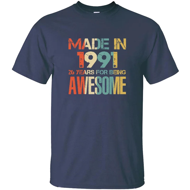Индивидуальный дизайн сделано в 1991 7 лет Awesomeness футболка с юмористическим круглым