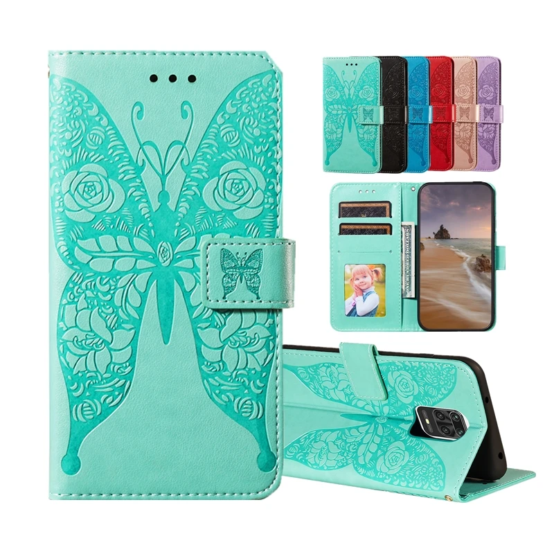 

Flip Book Butterfly Leather Cover For Xiaomi Redmi 7 7A 9 9A 9C 8 8A Note 8 9 Pro 8T New Brand Luxury Fashion Phone Case