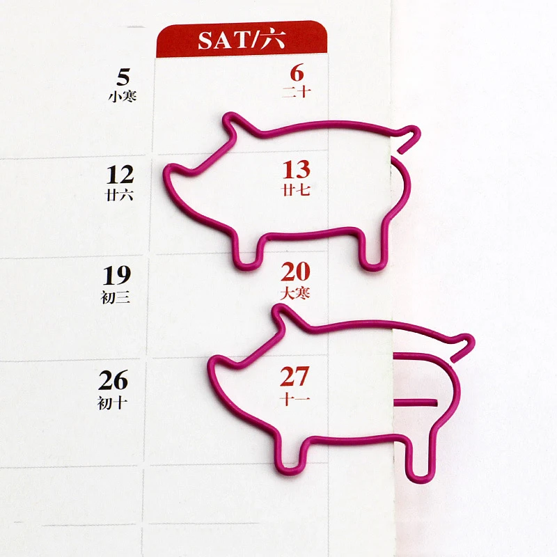 10 шт./лот милый мультяшный поросенок розовая Закладка скрепка для бумаги