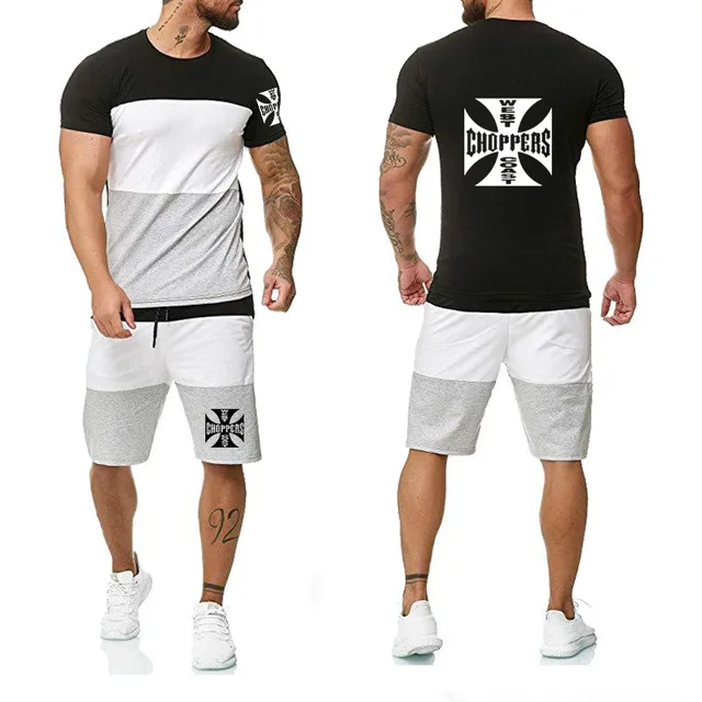 Костюм мужской летний из 2 предметов Повседневная футболка с коротким рукавом и
