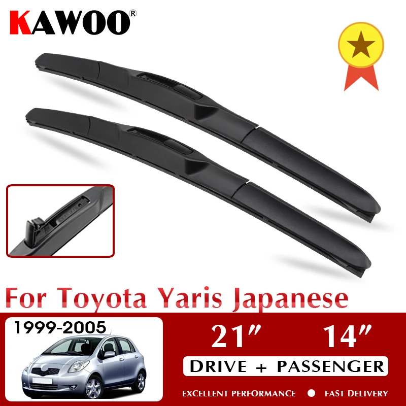 

Автомобильные стеклоочистители KAWOO для Toyota Yaris Japanese 1999-2005 лобовое стекло аксессуары для переднего стекла 21 "+ 14" LHD RHD