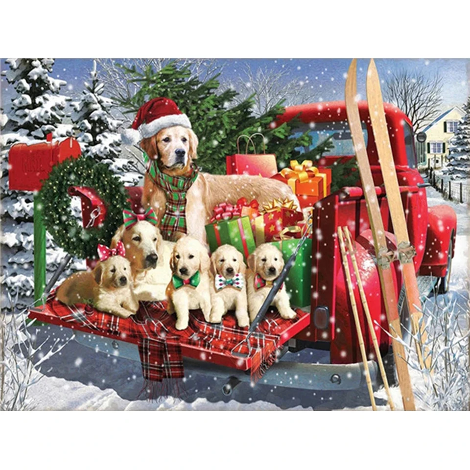 Бриллиантовая вышивка бриллиантовый рисунок Рождество Dog для творчества Набор