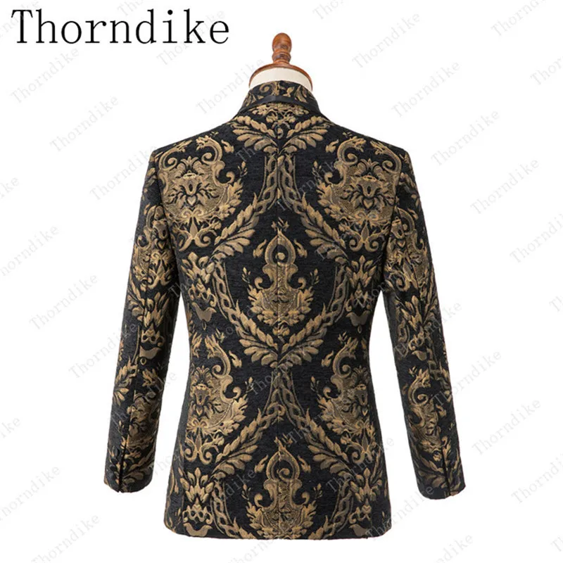 Мужской свадебный костюм Thorndike с золотым классическим рисунком новый стиль