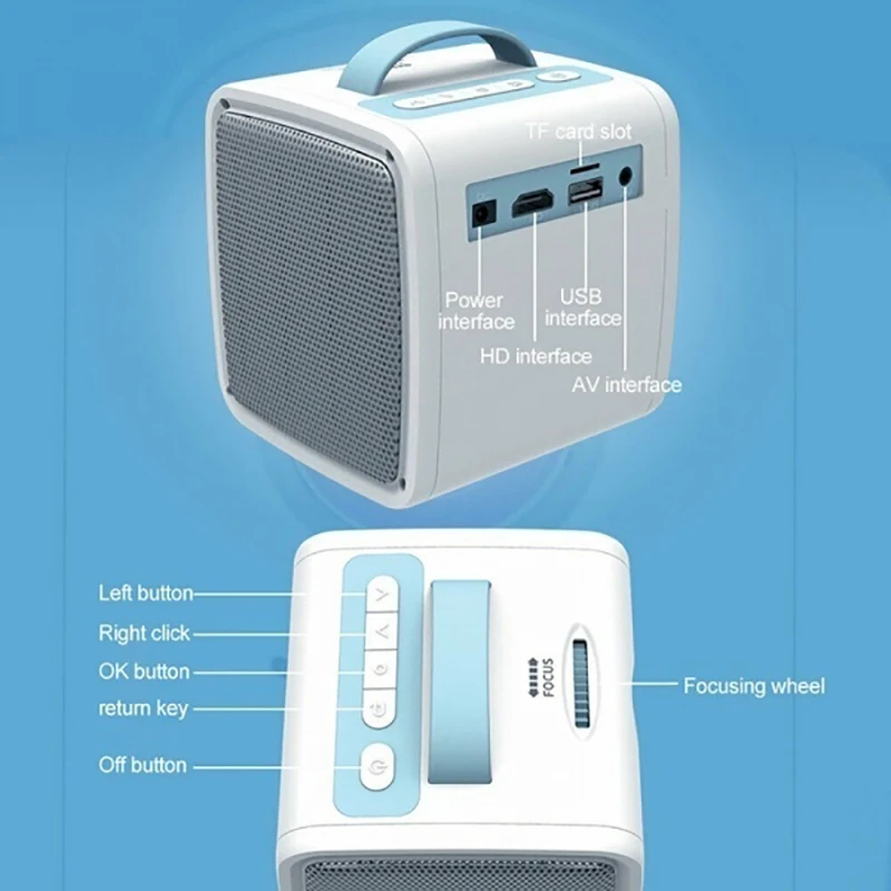 Мини проектор Q2 развлекательный порт с портом AV светодиодный американской