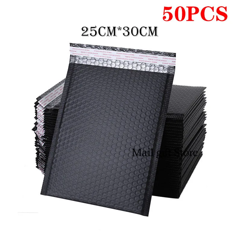 Big Size Black Bubble Mailer 50pcs Mailer Poly Bubble Padded Mailing Envelopes for Packaging Self Seal shipping Bag Bubble Store