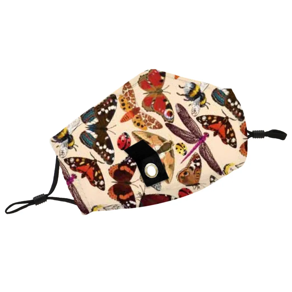 Детская мультяшная Защитная хлопковая маска для лица питьевая с отверстием