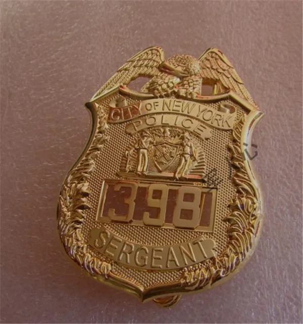 

NEW US City of New York Police Department Metal Badge Cosplay Police Inspector Detective Sergeant Shirt Lapel Badge Brooch