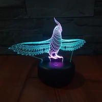 parrot 3d led night light double color show touch usb table lamp 7 color changing children birthday party atmosphere lamp