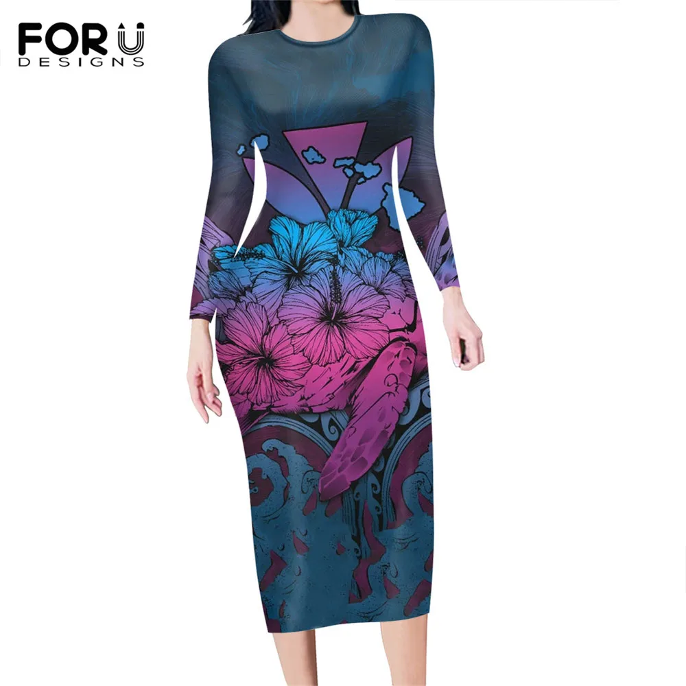 

Женское облегающее платье с длинным рукавом и круглым вырезом