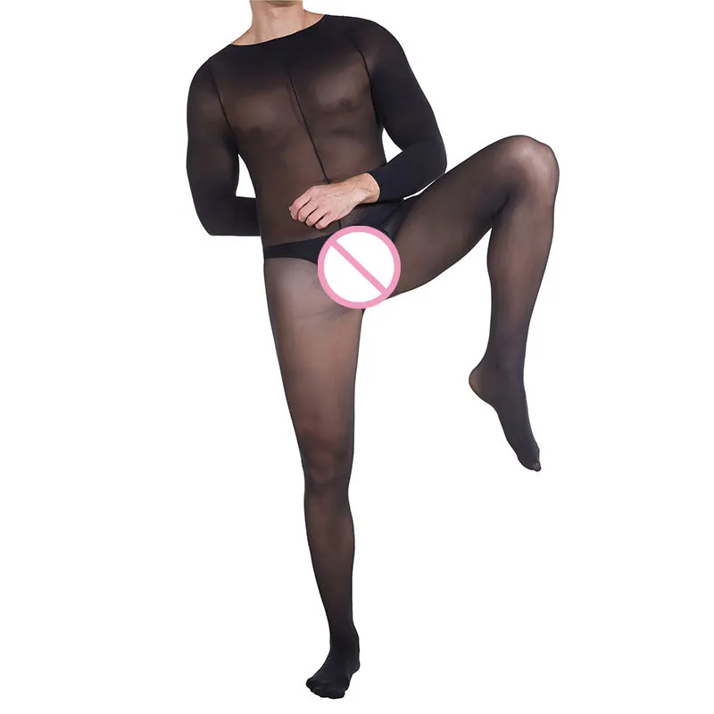 Сексуальные боди с открытой промежностью 30D масляный блеск облегающие чулки