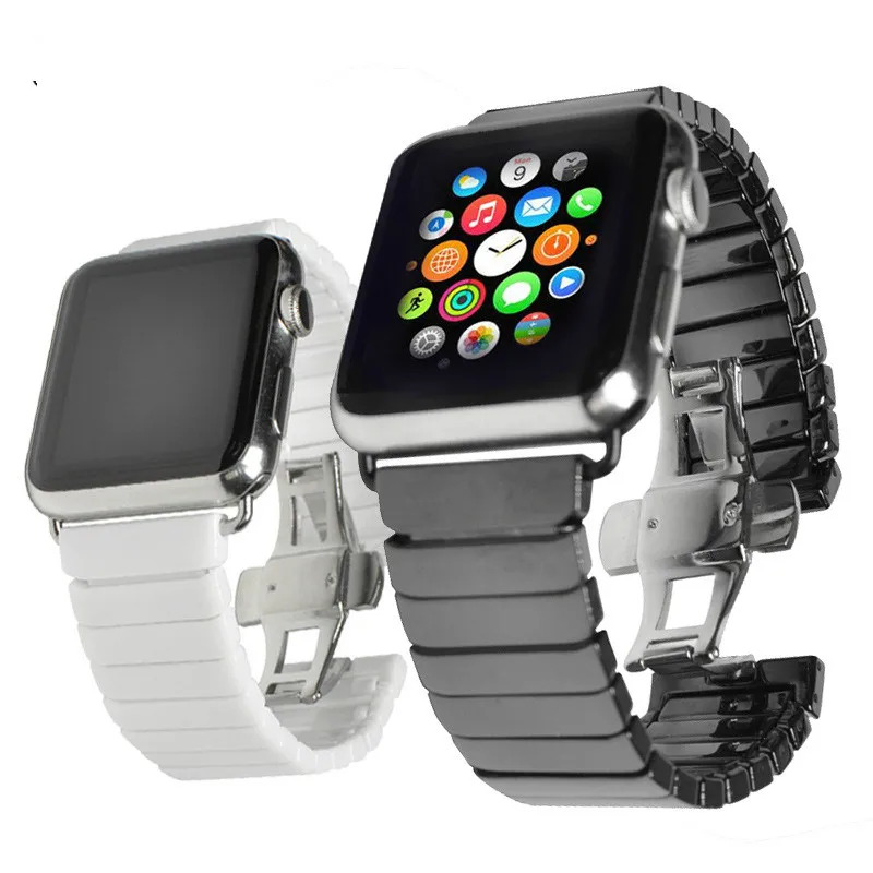 Керамическое яблоко часы группа серии 4 44 мм iphone смарт ремешок 3 40 я браслеты 42 38