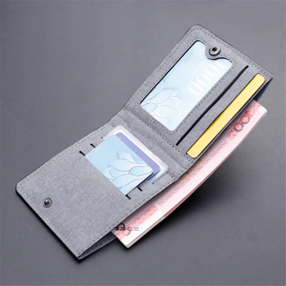 

2022 Winter Men'S Wallet New Style Men Short Wallet Coin Purse Wallet Men'S Purse Coin Pouch Card Holder Canvas Card Holder