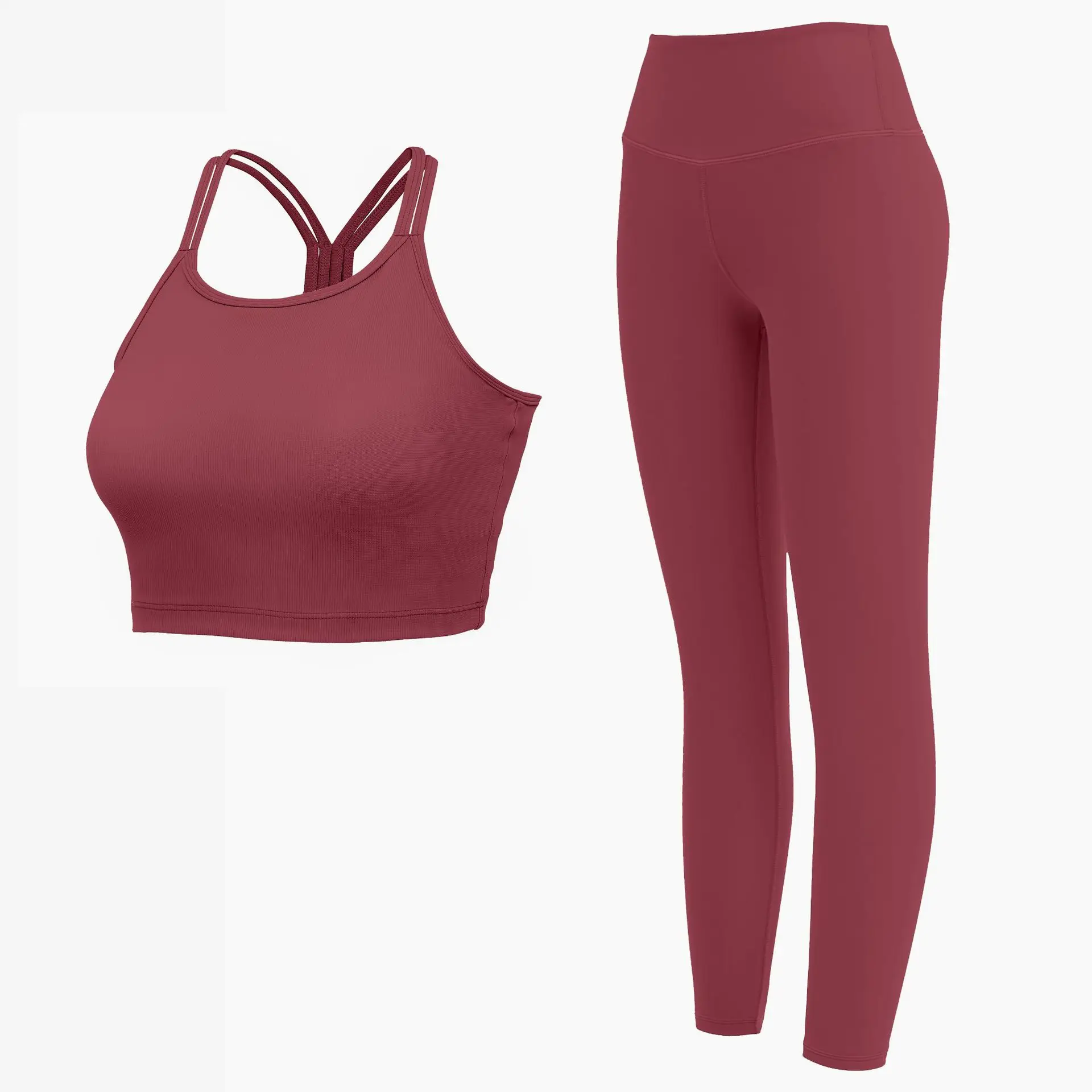 

Buttock Lifting Trousers Fitness Suit Gentle High Elastic Stripe Moisture Absorption and Sweat Removal Sports Suit Female