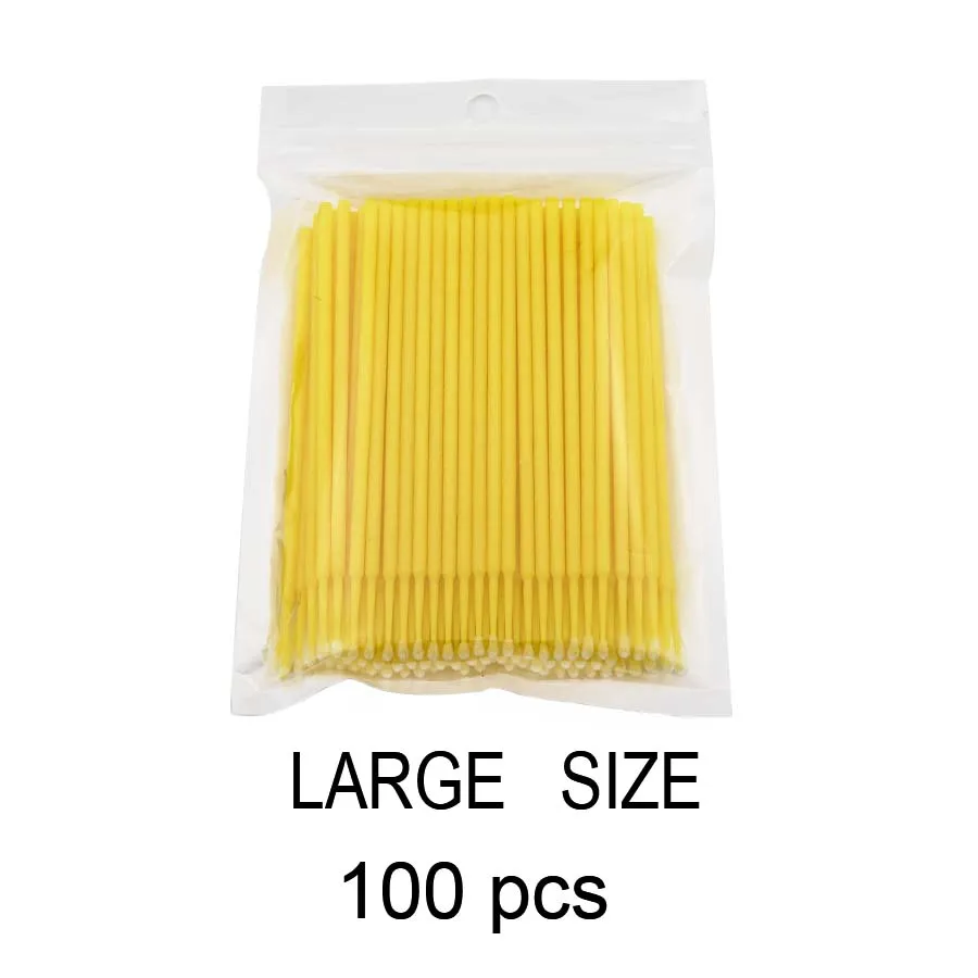 100pcs Yellow 100 шт одноразовый микро аппликатор для щетки туши для ресниц палочки для наращивания ресниц профессиональные принадлежности для наращивания ресниц Кисть для глаз - Цвет: 100pcs Yellow