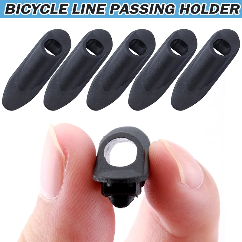 

5pcs Black Bike Line Pipe Clamp Carbon Fiber Frame Fixture Inner Hose Cable Guide Clip For Mountain Road Bike