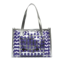 pvc lady handbags purple clear handbag fashion luxury tote transparent composition bag women summer handbags bolsa feminin
