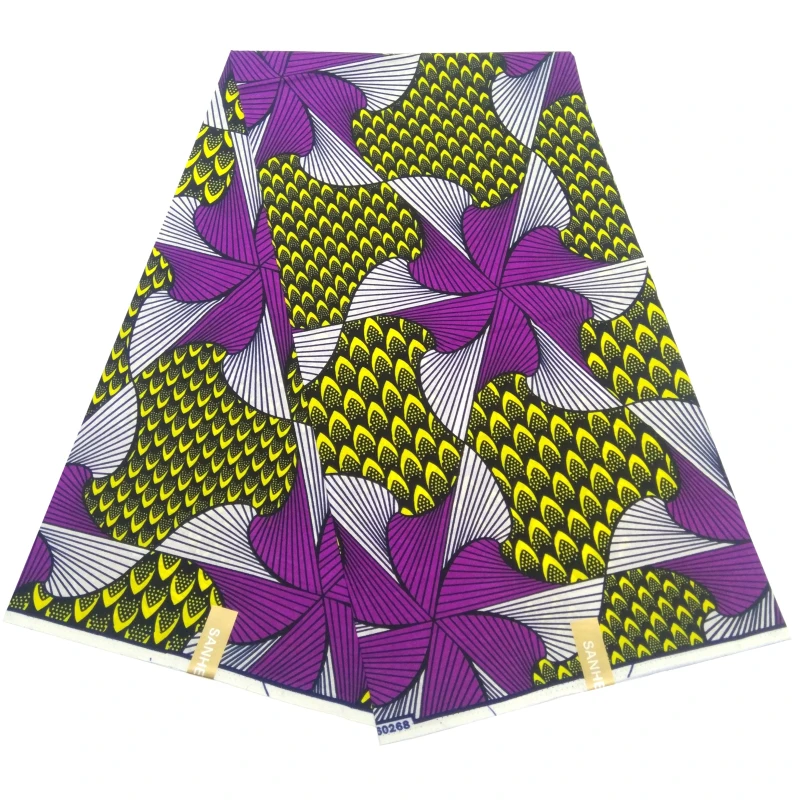 Африканская вощеная ткань принтом в желтом африканском вощеном принте ткани