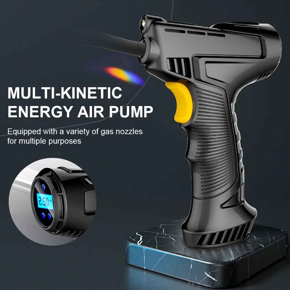 Компрессор автомобильный Аккумуляторный с манометром и светодиодной подсветкой