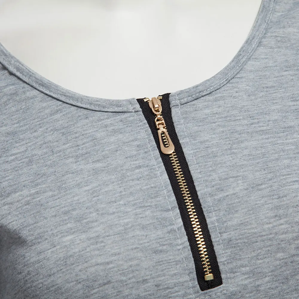 Женские футболки на молнии модная повседневная футболка для девочек Женская