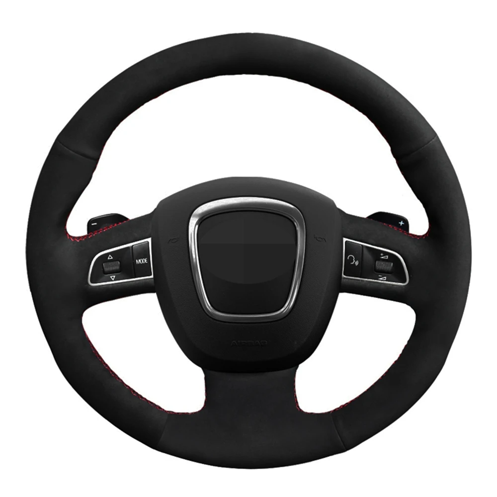 

Car Steering Wheel Cover Genuine Leather Suede For Audi A3 8P Sportback A4 B8 Avant A5 8T A6 C6 A8 D3 Q5 8R Q7 4L S3 S4