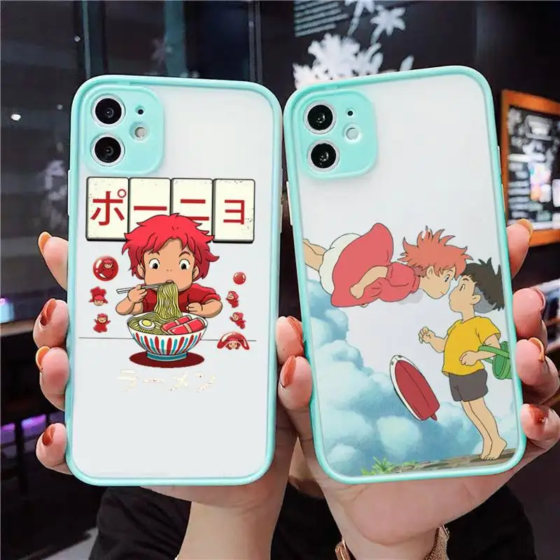 

Hayao Miyazaki anime ponyo Phone Case Matte Transparent for iPhone 7 8 11 12 s mini pro X XS XR MAX Plus cover funda
