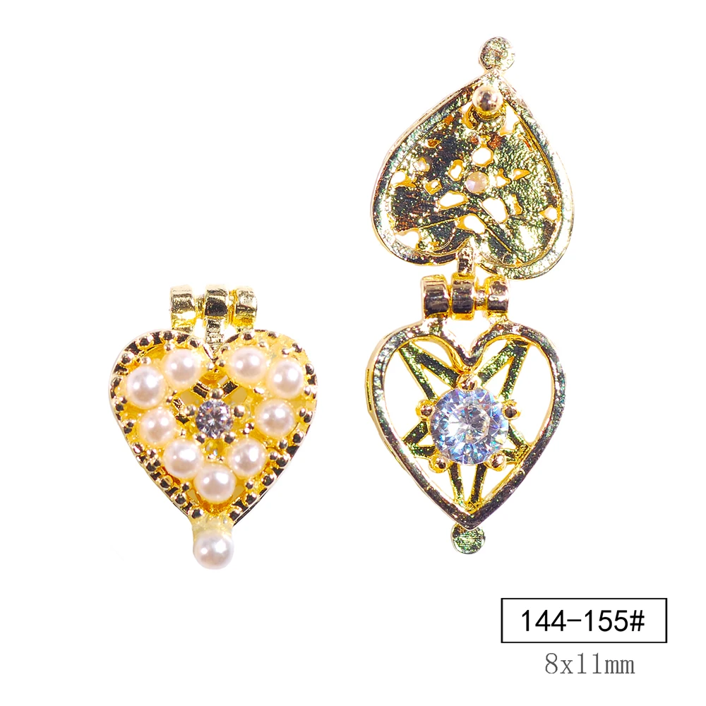 

2pc Alloy Zircon Pearl Jewelry Nail Art Crystal Rhinestone Nails Ornament Charms DIY Decorations Accessories