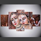 Абстрактная фотография, 5 шт., Картина на холсте Радха, Кришна, настенное искусство, художественные постеры с изображением бога хиндуизма для гостиной, домашний декор
