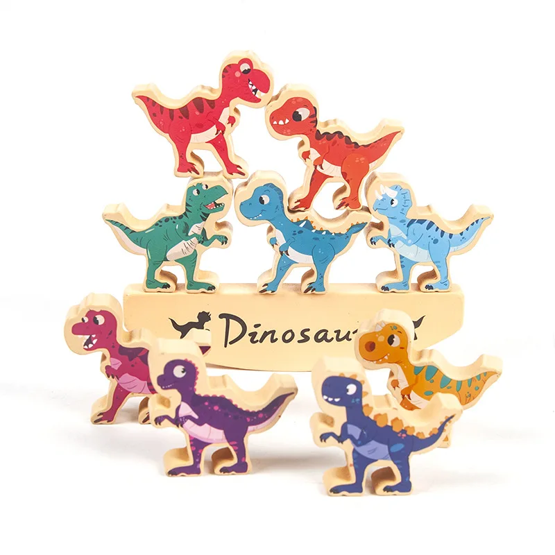

Balancing Building Blocks Wood Toy Child Wooden Dinosaur Montessori Educational Toy Creative Stacking Game Set Baby Gifts
