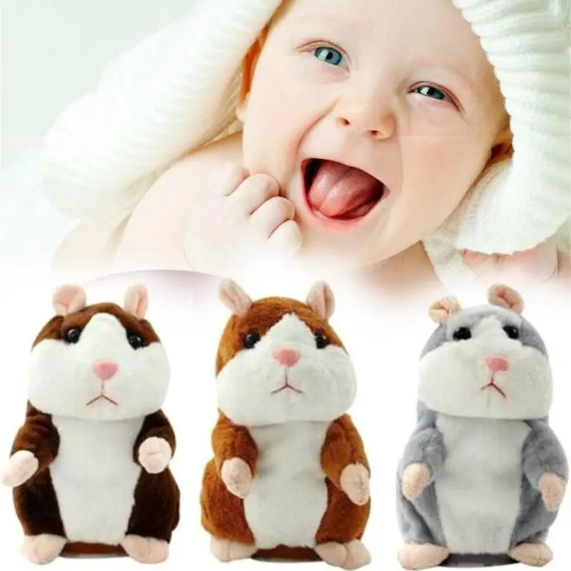 

Creative Talking Hamster Electronic Pet Toy Record and Repeat What You Say Plush Hamseter Toys for Kids Stuffed Dolls Xmas Gift