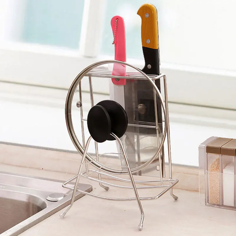 Кухонная тонкая полка держатель ножа Проволочная рамка стойка из нержавеющей