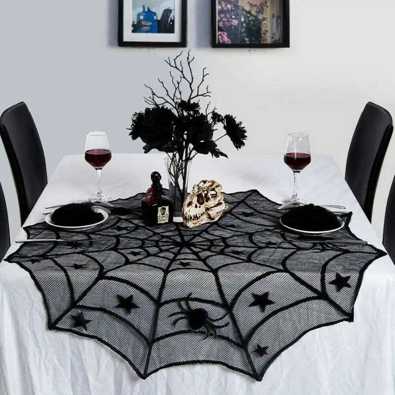 

Halloween Window Lace Creepy Party Decoration Door Dress Net Table Cover Cloth