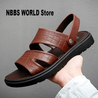 sandals slippers for men summer casual outdoor fashion clogs comfortable water flat slides lightweight leather beach shoes