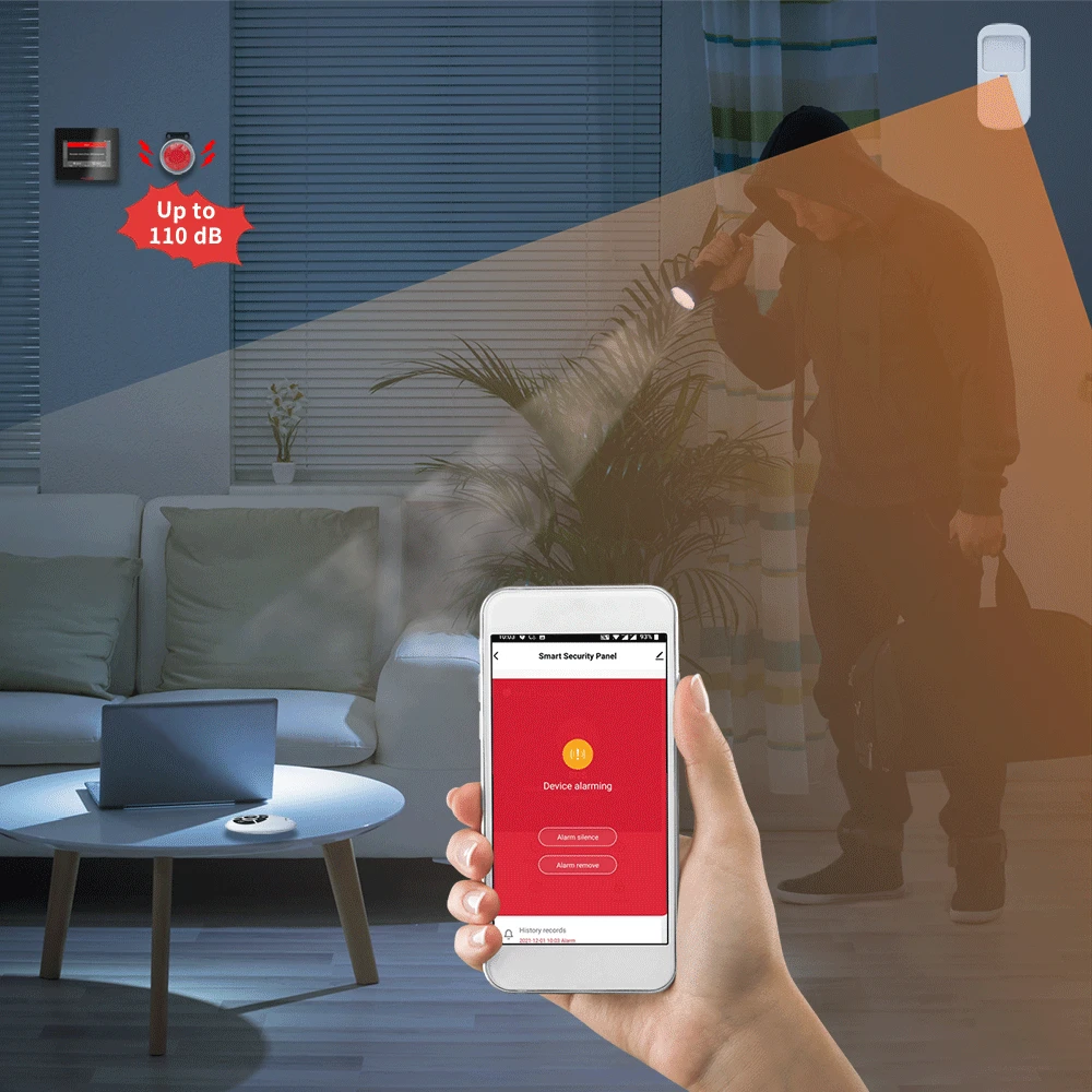 Ostaniot Tuya WiFi GSM HD Home Security Alarm System Wireless Burglar Kit 433MHz Full Touch Anti-Fingerprint Support Smart Life enlarge