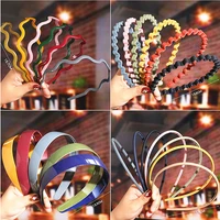 fashion solid frosted non slip headbands thin wave teeth hairbands for women girls hair bands hoops makeup hair accessories
