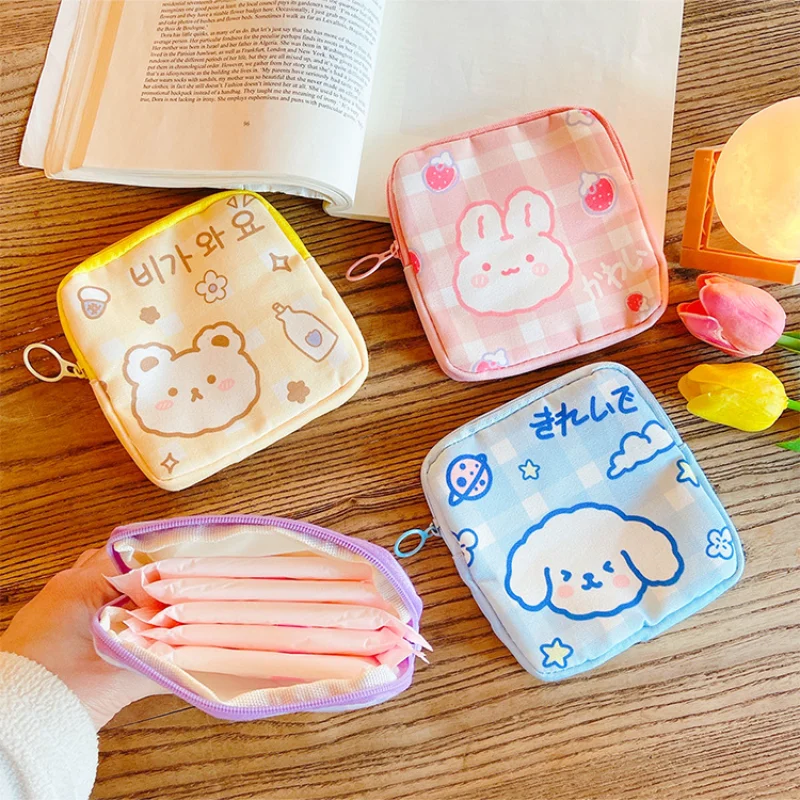 

Cute Animal Printed Women Girls Napkin Sanitary Pad Towel Pouches Storage Bag Credit Card Coin Cosmetic Bag Earphone Holder Case