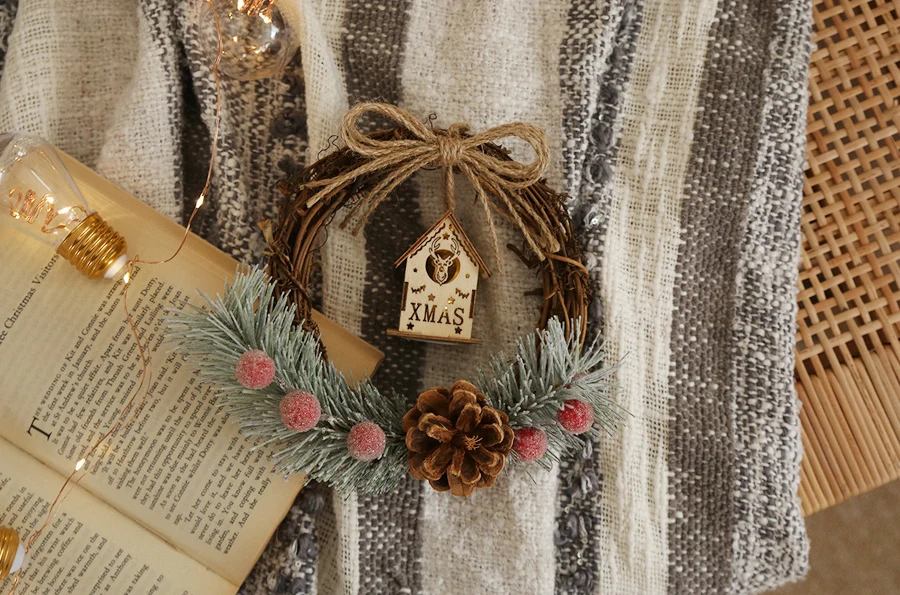 Рождественская дверь ручной работы Искусственная елка Ins виноградное кольцо