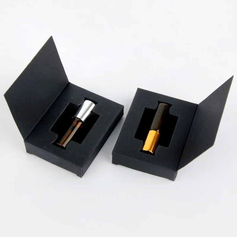 50 шт./лот 5 мл Янтарный мини флакон для духов упаковочная коробка стеклянный рулон