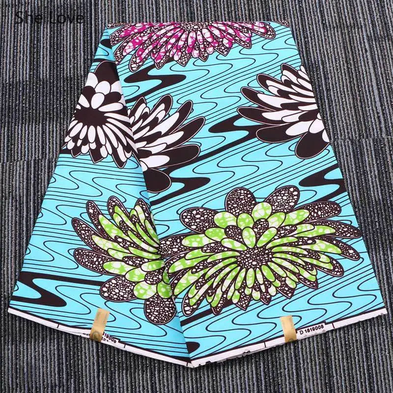 Chzimade 1 ярд полиэстер настоящая восковая ткань с принтом Африканский цветок из